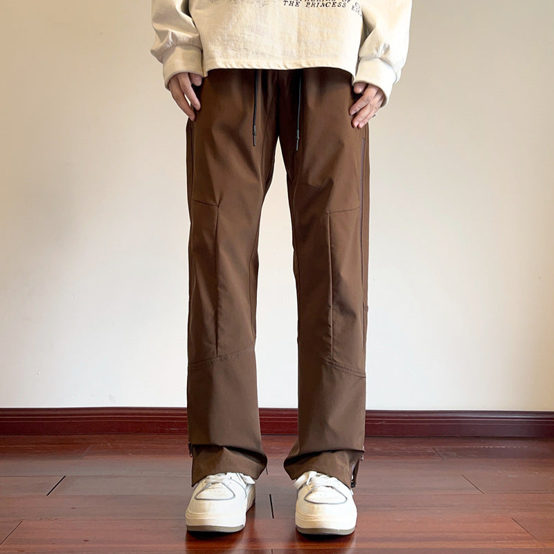 Men's Water-Repellent Tech Pants with Straight Leg, Reinforced Knee Areas & Drawstring Mune Fashion