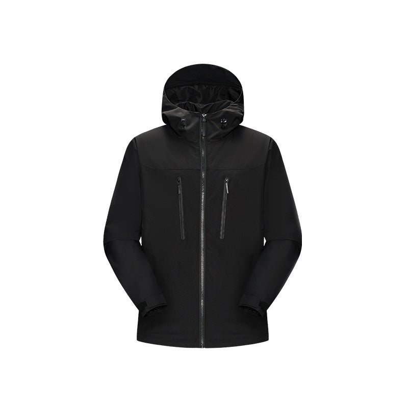 Damen Technische wasserfeste Softshell‑Regenjacke mit Kapuze, versiegelten Nähten und vertikalen Reißverschlusstaschen Mune Fashion