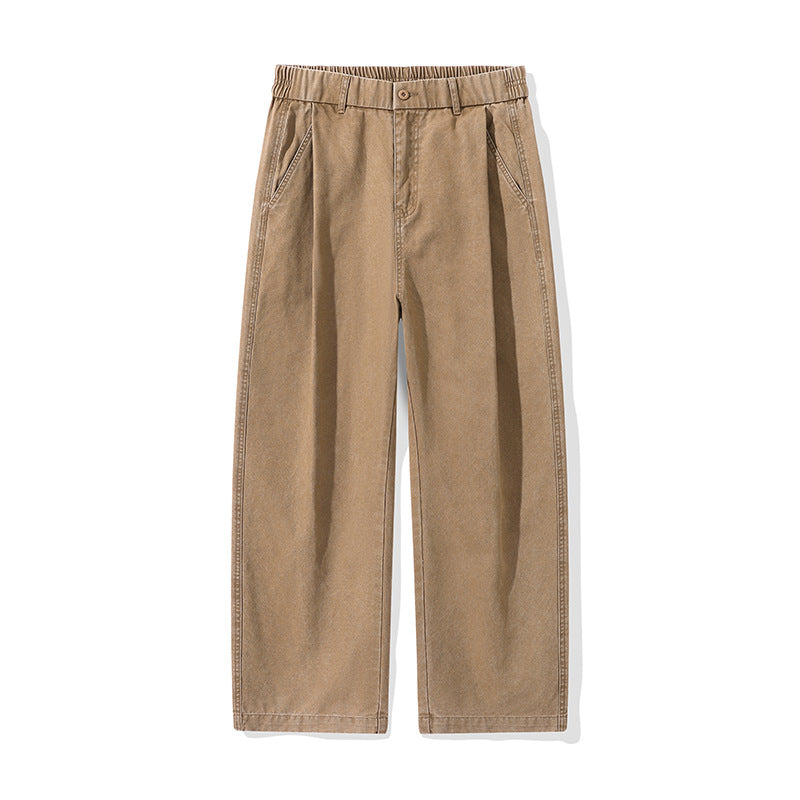 Damen Bundfalten-Hose mit elastischem Taillenbund und weitem Bein Mune Fashion