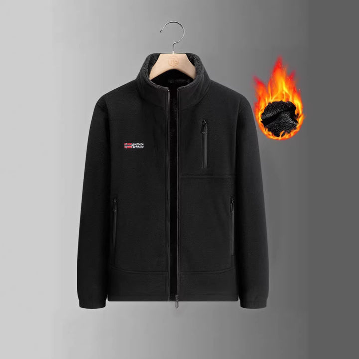 Men's fleece jacket with teddy lining, stand-up collar and multiple zip pockets Mune Fashion