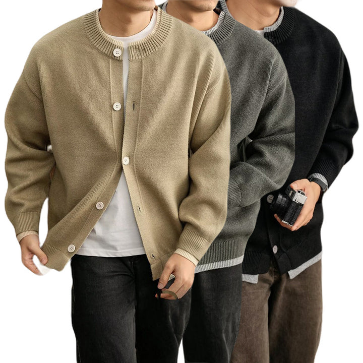 Men's Fashionable Cardigan with Button Placket Mune Fashion