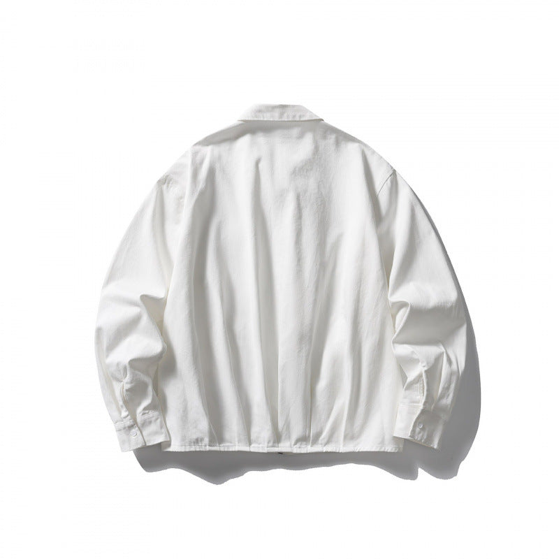 Unisex Boxy over-jacket with shirt collar, concealed zipper and soft drape Mune Fashion