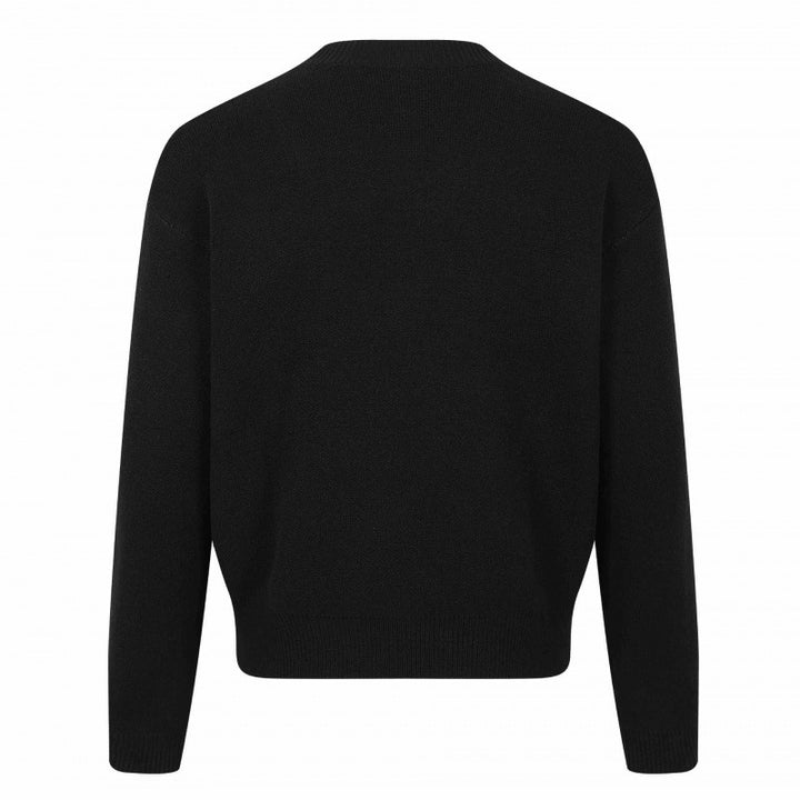 Unisex Graphic Knit Sweater with Ribbon Intarsia, Crew Neck and Ribbed Hem Mune Fashion