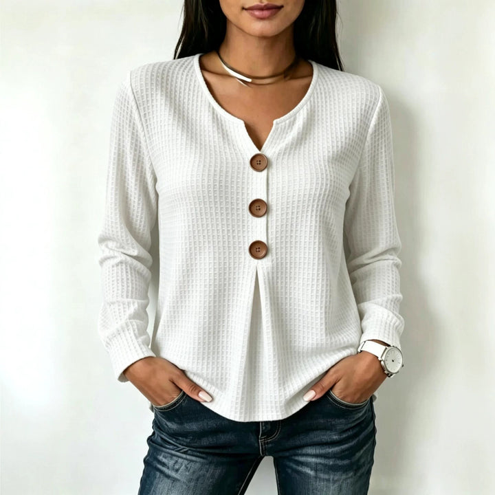 Women's Stylish Long Sleeve Shirt with Button Details Mune Fashion