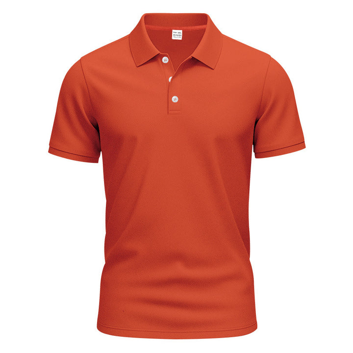 Men's polo collar shirt with slim fit, breathable mesh structure, and flat two-button placket Mune Fashion