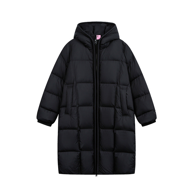 Women's Long Quilted Coat with Hood, Oversize Thermal Insulation Mune Fashion