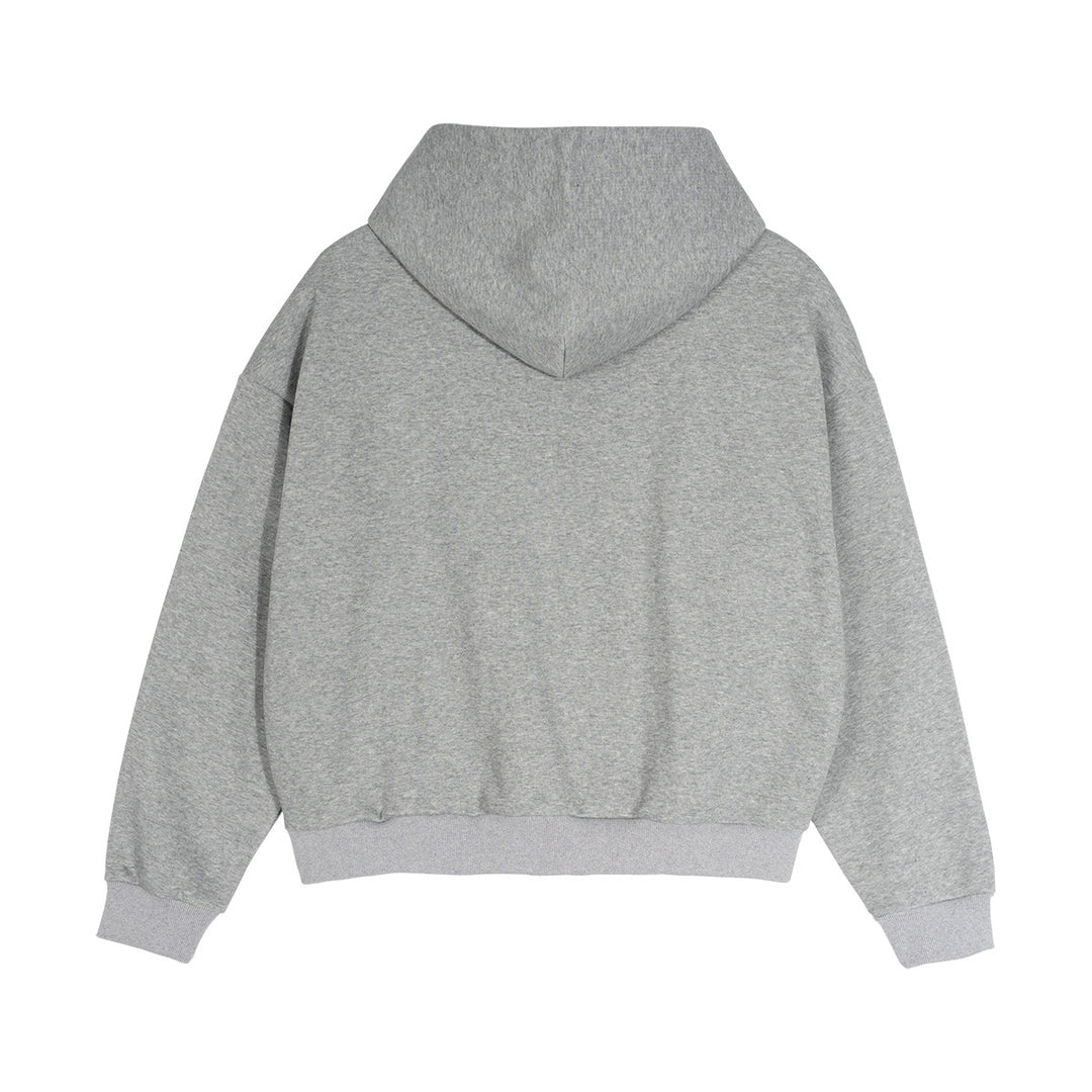 Unisex Short Cut Oversized Hoodie Jacket with Full Zipper, Checkered Lined Hood and Kangaroo Pocket Mune Fashion