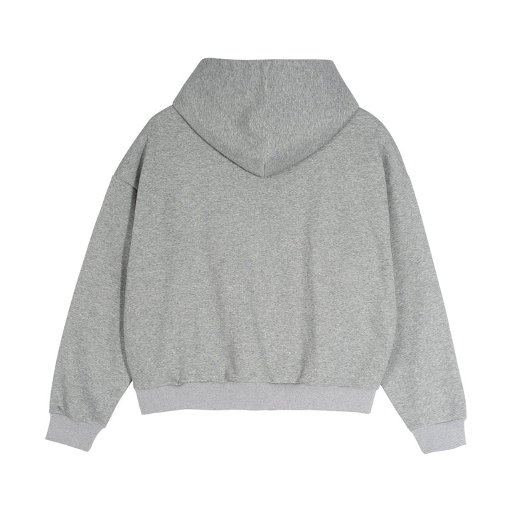 Unisex Short Cut Oversized Hoodie Jacket with Full Zipper, Checkered Lined Hood and Kangaroo Pocket Mune Fashion