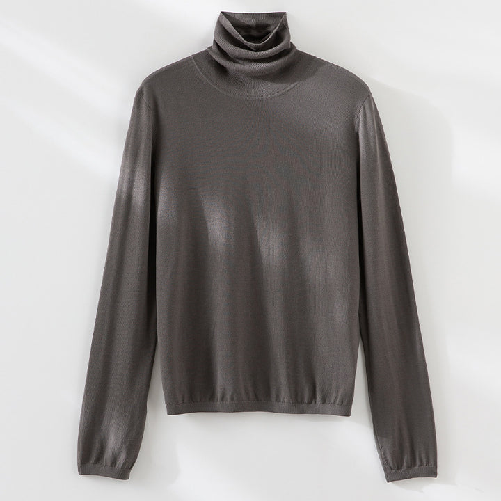 Women's Ultralight Fine Knit Turtleneck Sweater with Slim Silhouette and Fine Ribbed Edges Mune Fashion