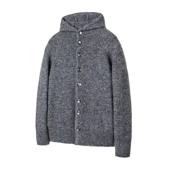 Men's Cozy Cardigan with Hood and Button Closure Mune Fashion