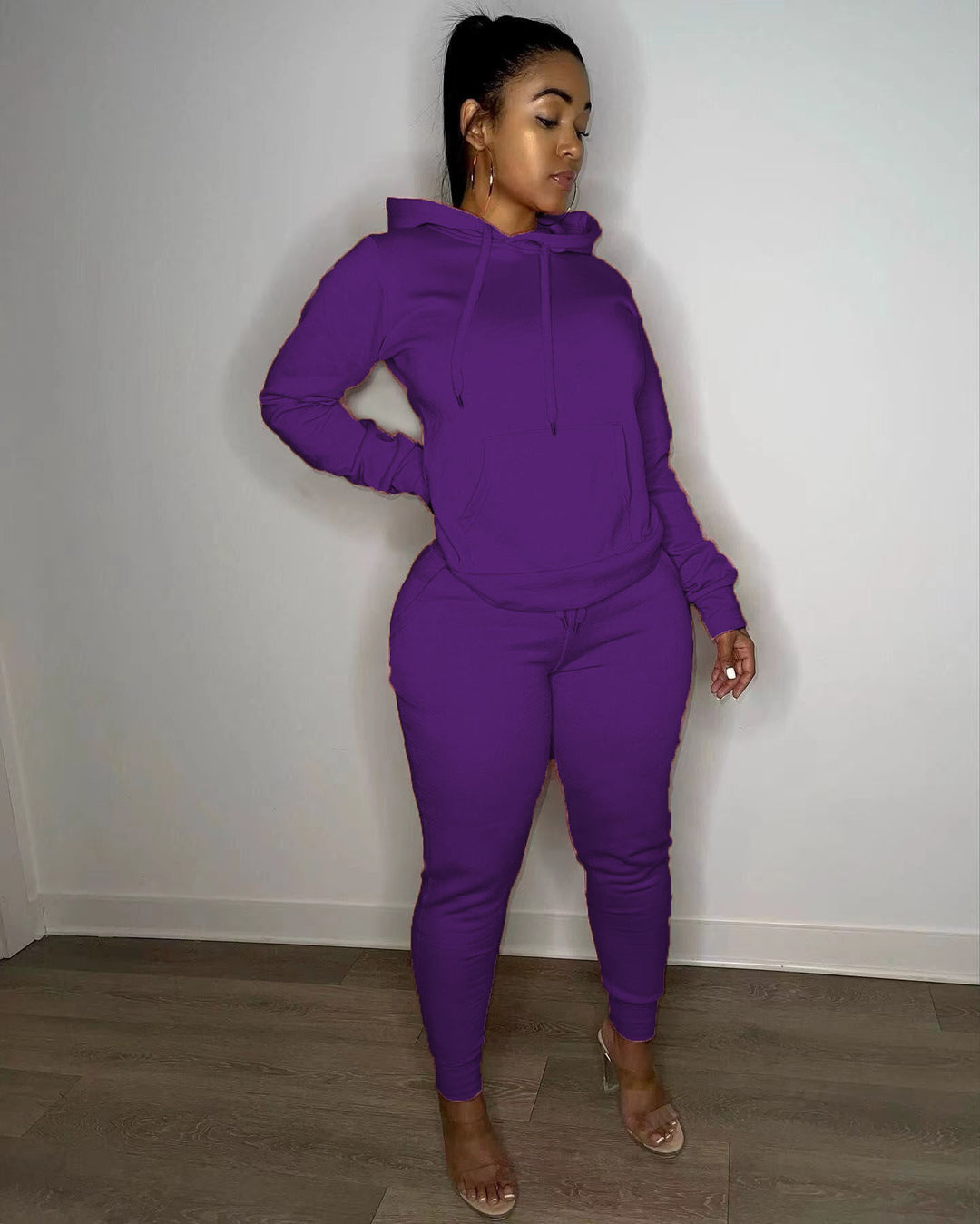 Women's tailored hoodie and jogger set with kangaroo pocket, high comfort waistband, and ribbed ankle cuffs Mune Fashion
