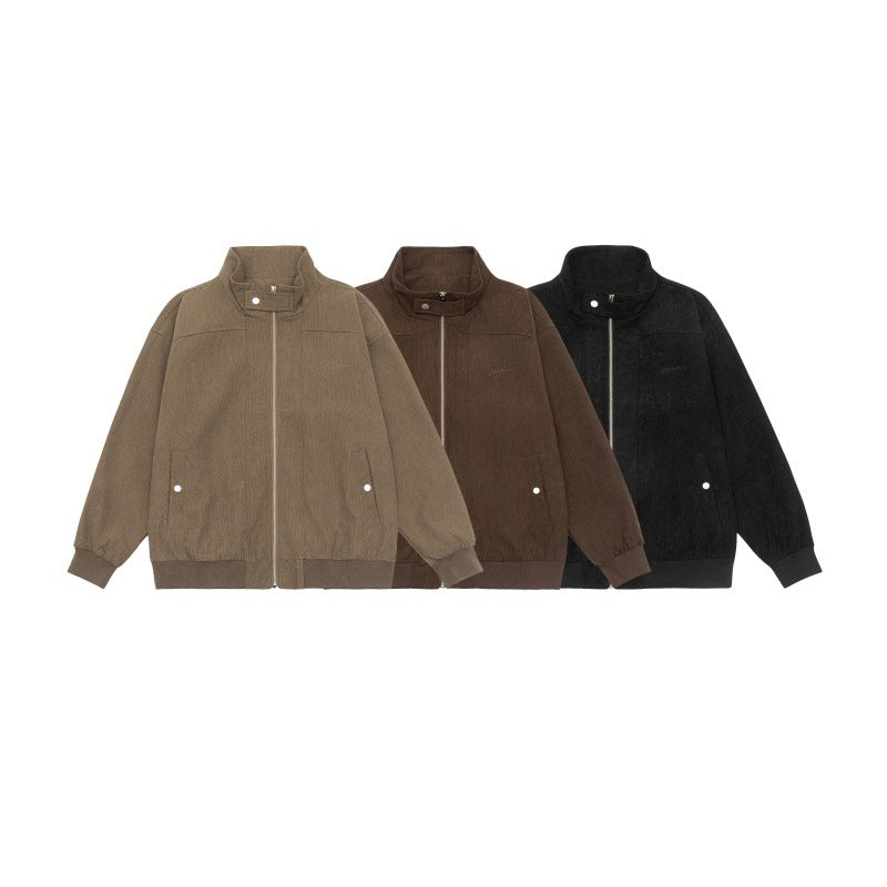 Unisex Teddy-Fleece Bomber Jacket with Stand-Up Collar and Snap Pockets Mune Fashion
