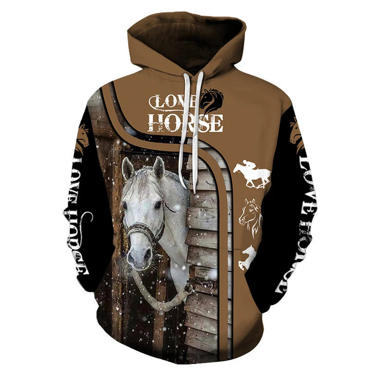 Unisex Hoodie with Creative Wolf Design Mune Fashion