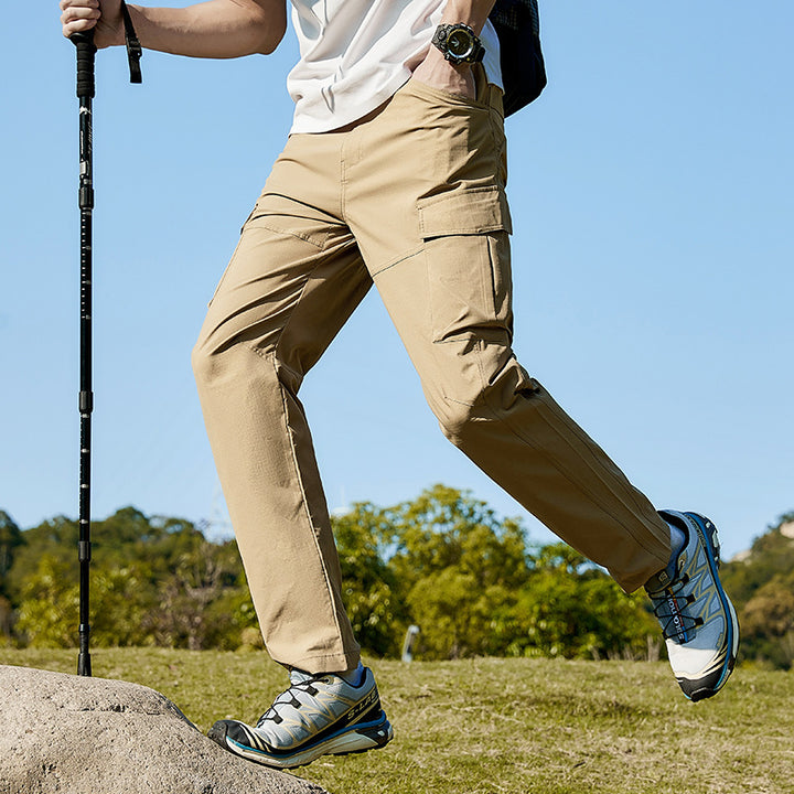 Men's Lightweight Trekking Cargo Pants with Stretch, Pre-formed Knees, and Multiple Pockets Mune Fashion
