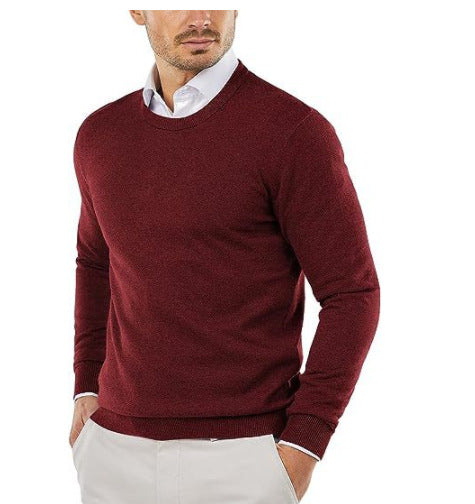 Men's Elegant Round Neck Sweater Made Of Fine Cotton Mune
