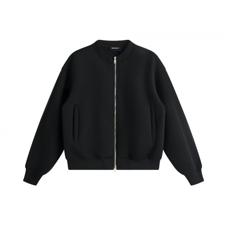 Unisex Boxy-Zip-Bomber Jacket made of French Terry with concealed side pockets and ribbed hem Mune Fashion