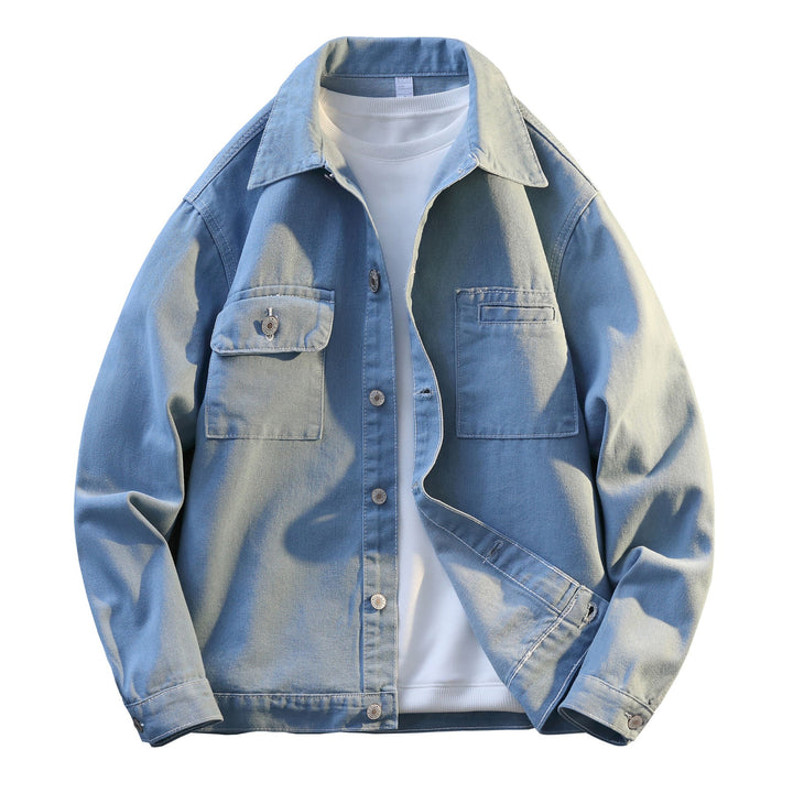 Men's Lightweight Overshirt Denim Jacket with Chest Pockets and Straight Cut Mune Fashion