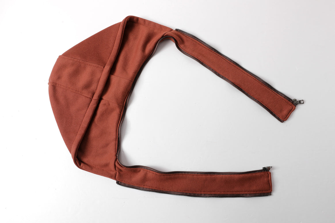 Men's faux leather flight jacket with integrated hood layer, zippered chest pocket, and ribbed cuffs Mune Fashion