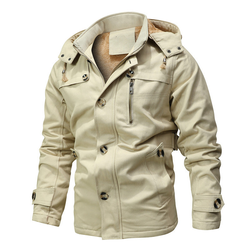 Men's parka jacket with hood, thermal lining and metal buttons Mune Fashion