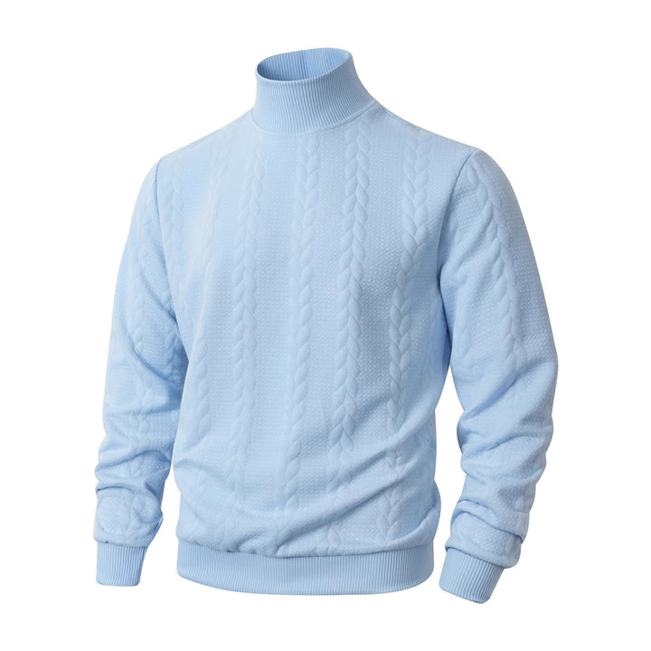 Men's turtleneck sweater with cable knit pattern and ribbed cuffs Mune Fashion