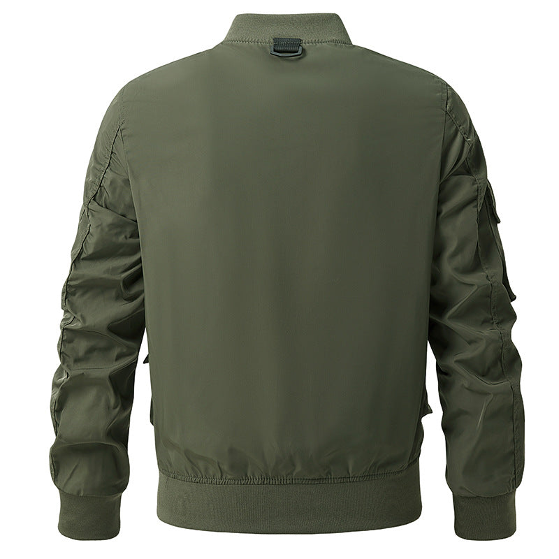 Men's tactical multi-pocket bomber jacket in utility style with cargo pockets and ribbed cuffs Mune Fashion