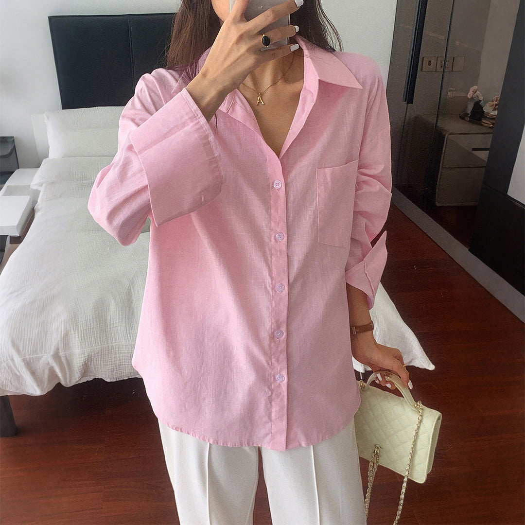 Ladies two-piece summer set made of lightweight oversized shirt and sleeveless mini dress Mune Fashion