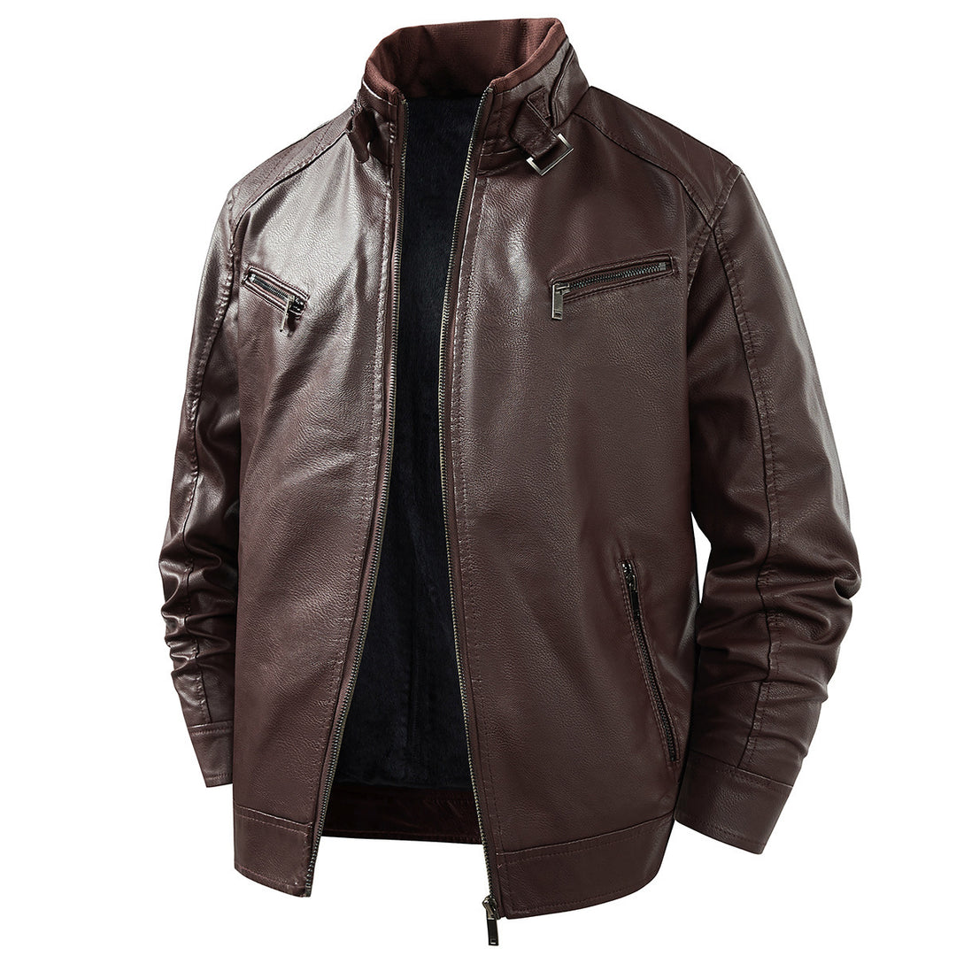 Men's Fashion Leather Jacket with Fleece Lining Mune Fashion
