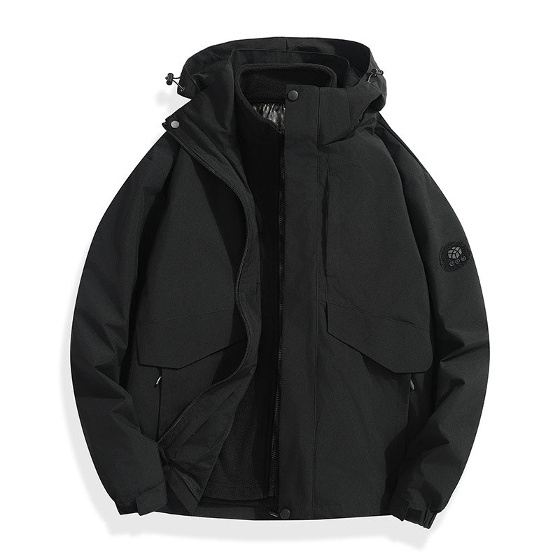 Men's Lightweight Softshell Rain Jacket with Detachable Fleece Lining, Sealed Seams and Multifunctional Pockets Mune Fashion