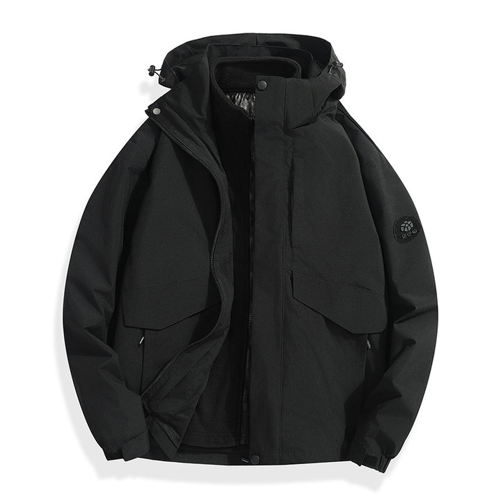 Men's Lightweight Softshell Rain Jacket with Detachable Fleece Lining, Sealed Seams and Multifunctional Pockets Mune Fashion