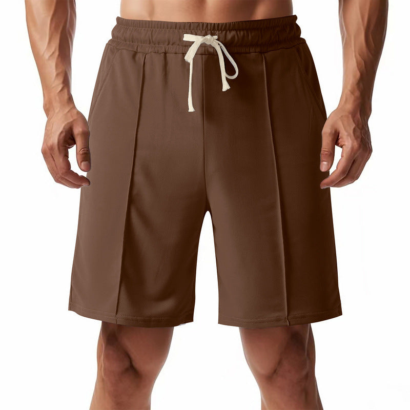 Men's knee-length relaxed Bermuda shorts with flat crease, elastic drawstring waistband and side pockets Mune Fashion