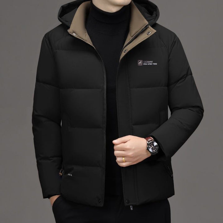 Men's padded stand-up collar jacket with water-repellent surface and zippered pockets Mune Fashion