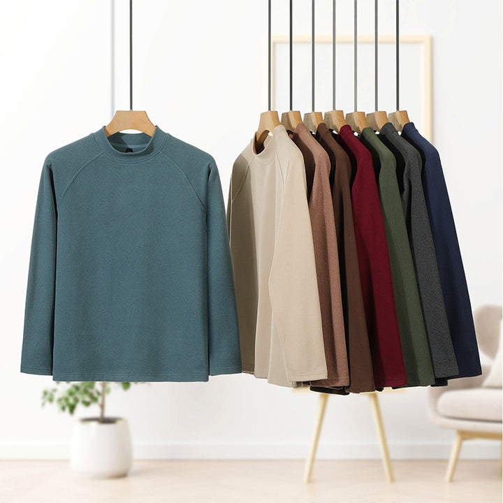 Men's Premium Mockneck Sweater made of fine wool blend with raglan sleeves Mune Fashion