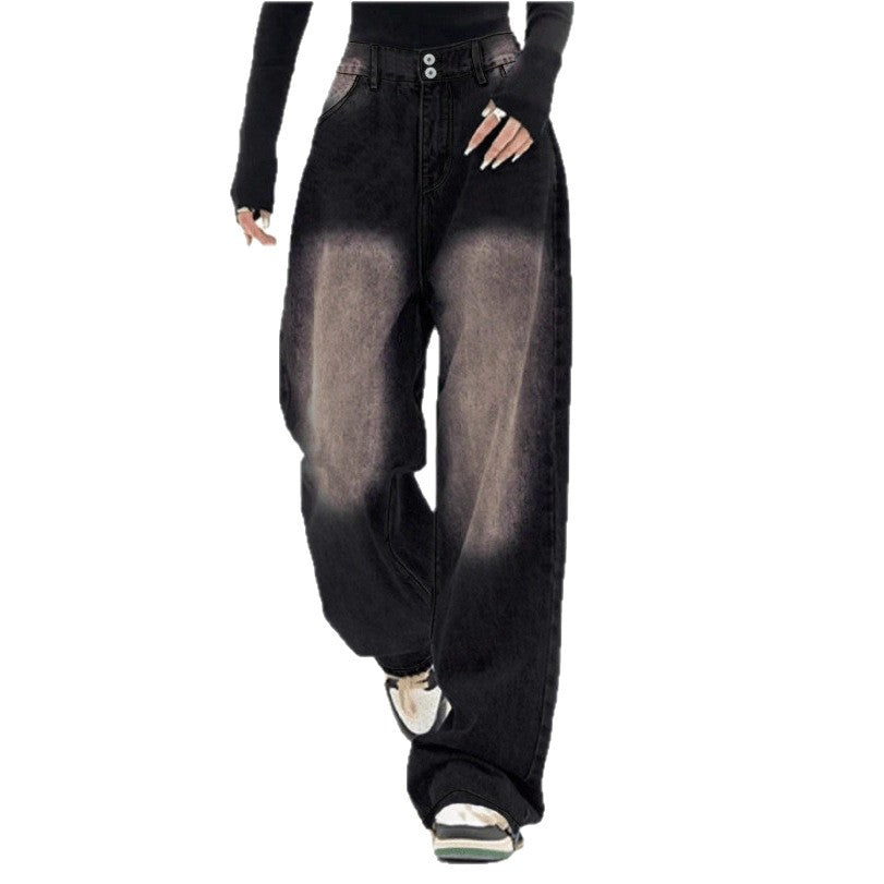 Women's High-Waisted Baggy Jeans made of Denim with Extra Wide Leg and Used-Fade Mune Fashion