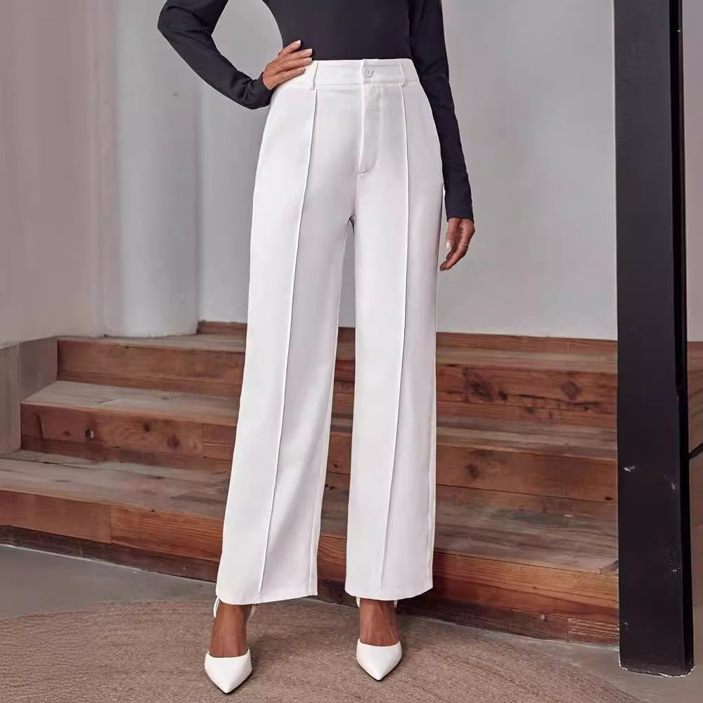 Women Elegant and Wide Fabric Pants Mune Fashion
