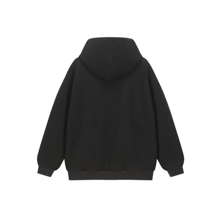 Unisex Oversize Hooded Sweat Jacket with Checked Lining, Full Zip and Ribbed Hem Mune Fashion