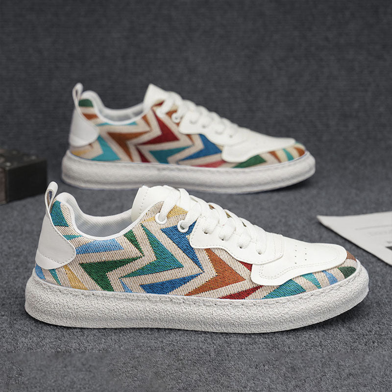 Women's Fashion Sneakers with Colorful Chevron Pattern Mune Fashion