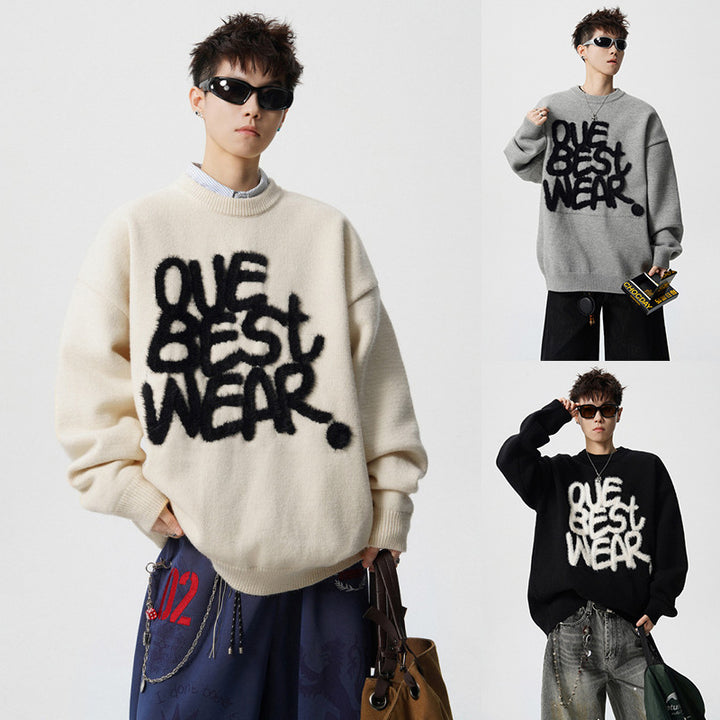 Women Oversized Sweater with Graphic Statement Mune Fashion