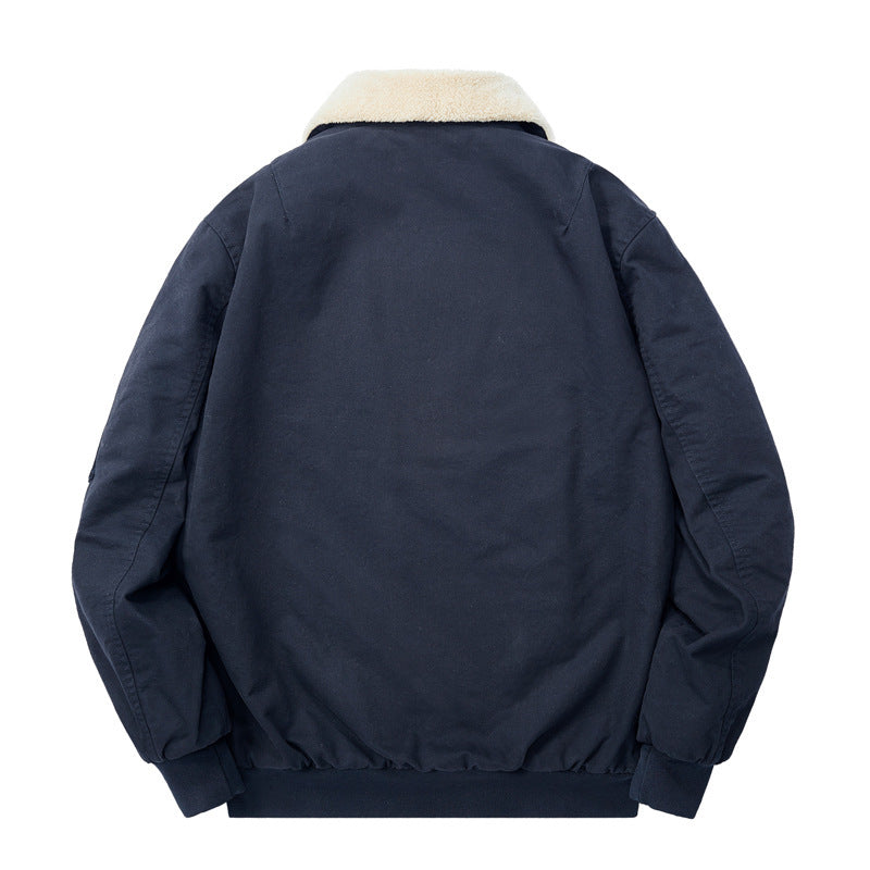 Men's Sherpa-lined bomber pilot jacket with teddy collar and utility details Mune Fashion