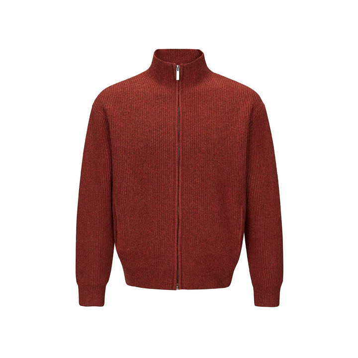 Unisex Short Ribbed Knit Zipper with High Stand Collar and Slim Fit Mune Fashion
