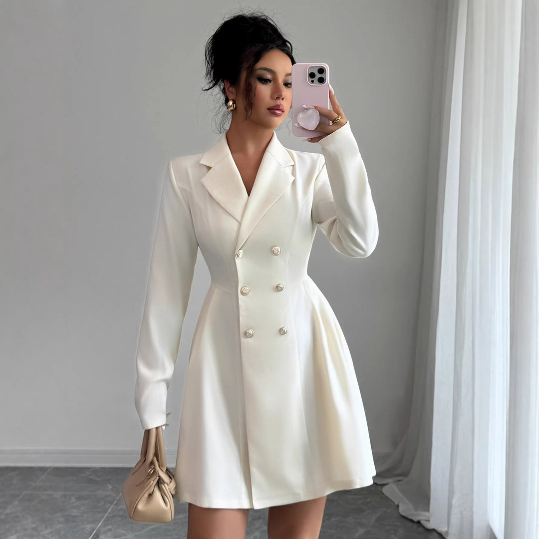 Women's Fashion Double-Breasted Blazer Dress