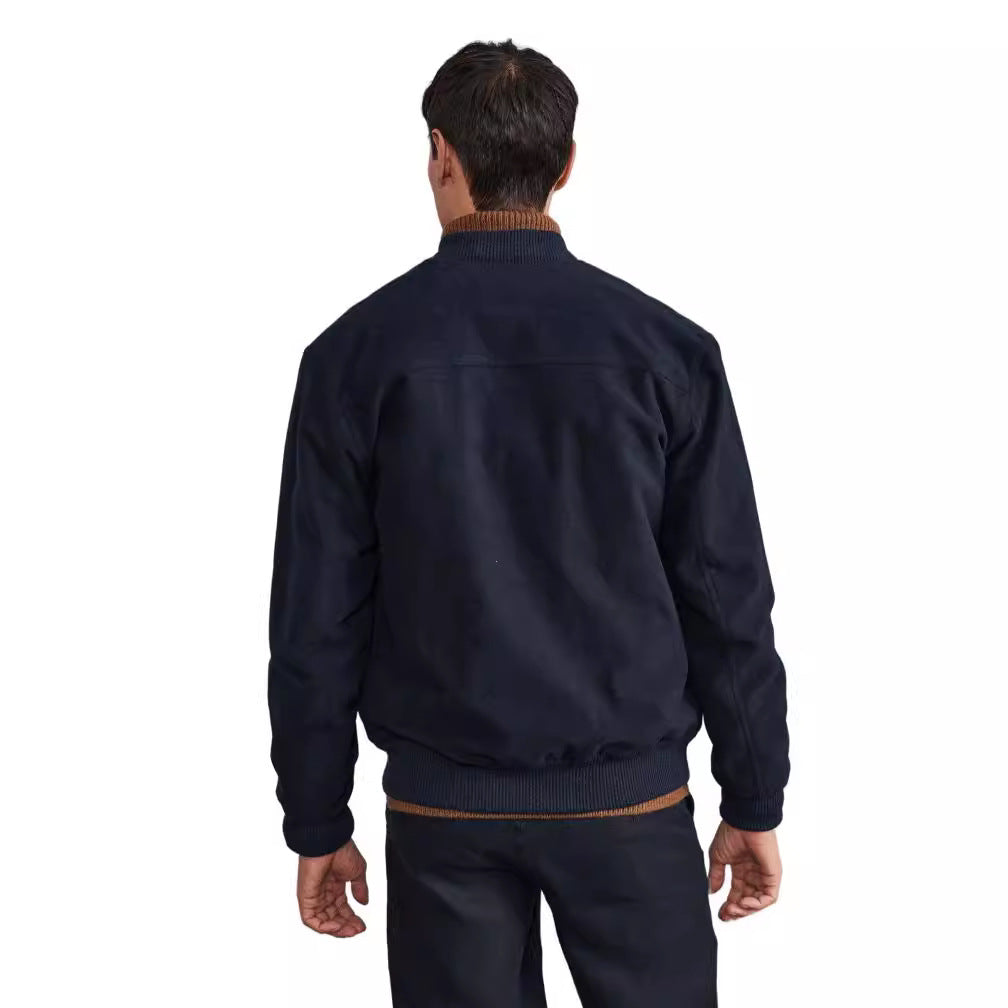 Men's bomber-style short jacket with button closure and flap pockets Mune Fashion