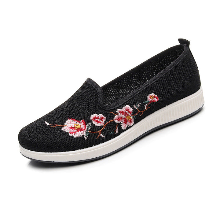 Women's Slip-On Sneaker with Floral Embroidery Mune Fashion