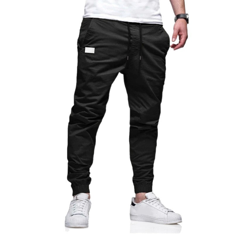Men's urban tapered twill joggers with elastic ankle cuffs, drawstring waistband and discreet utility pocket Mune Fashion