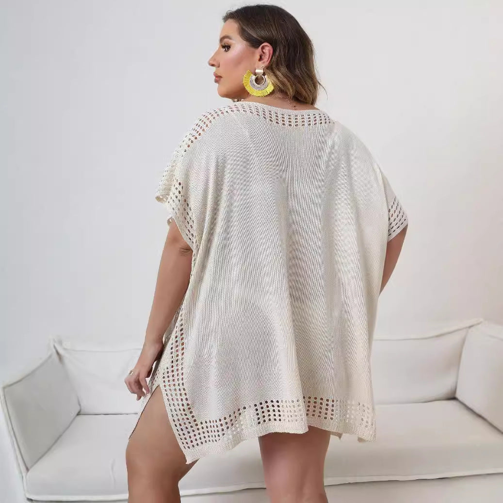 Women airy beach sarong with decorative crochet accents Mune Fashion
