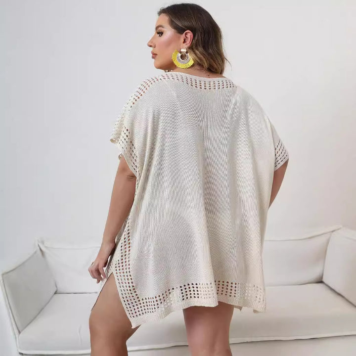 Women airy beach sarong with decorative crochet accents Mune Fashion