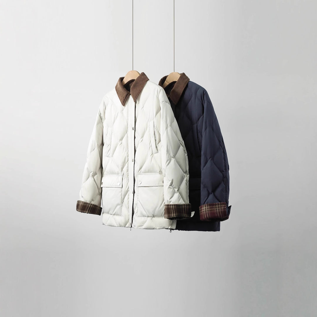 Women's quilted jacket with checkered accents Mune Fashion