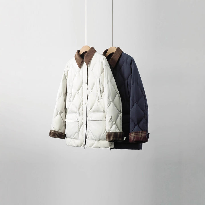 Women's quilted jacket with checkered accents Mune Fashion