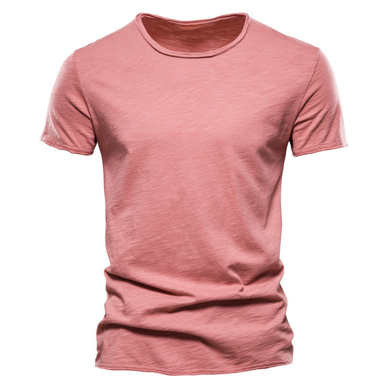 Men's lightweight cotton shirt with round neckline and slim fit Mune Fashion
