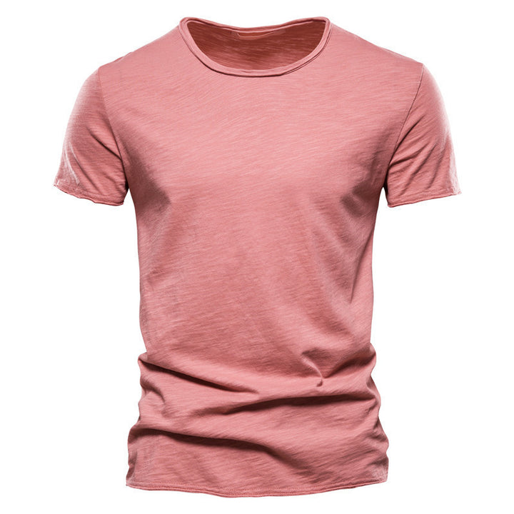 Men's lightweight cotton shirt with round neckline and slim fit Mune Fashion
