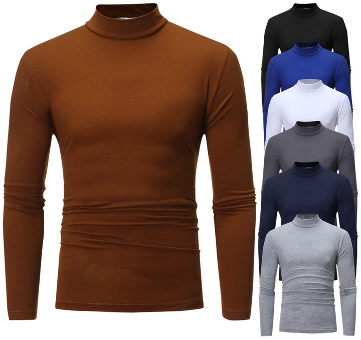 Men's tailored long sleeve stand collar shirt made of stretch jersey Mune Fashion